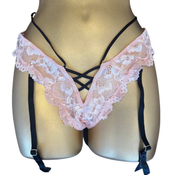 LA SENZA Sexy Lace Pantie / Pink & Black / Size L - Picture 1 of 9